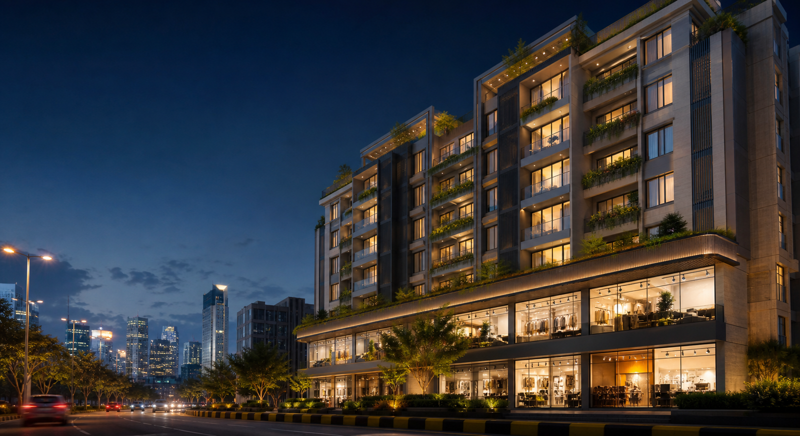 Conceptual view of a contemporary mixed-use development near BKC